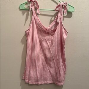 Laura Ashley Pink and White Striped Camisole